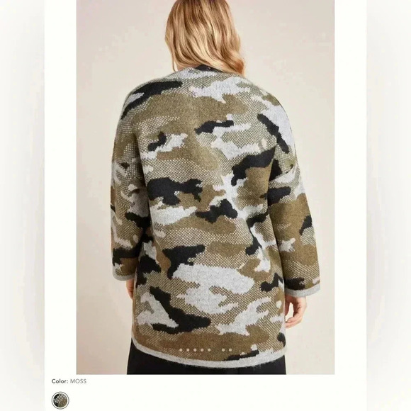 Anthropologie Vera Camo Cardigan in Moss Size Medium - Picture 12 of 16